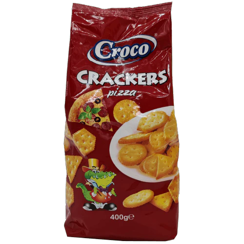crackers with pizza flavour croco 400g