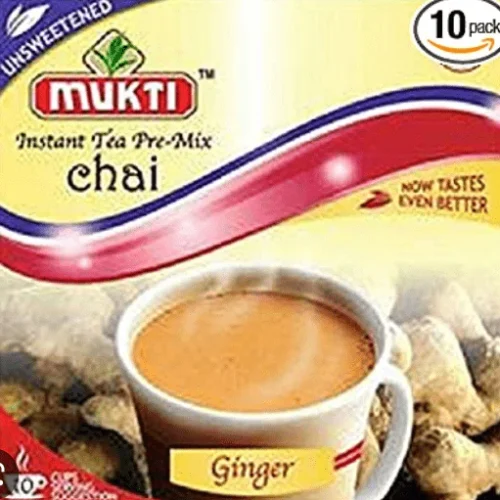 mukti instant tea pre mix chai ginger unsweetened 140g