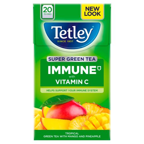 tetley super green tea mango pineapple 20s 40g