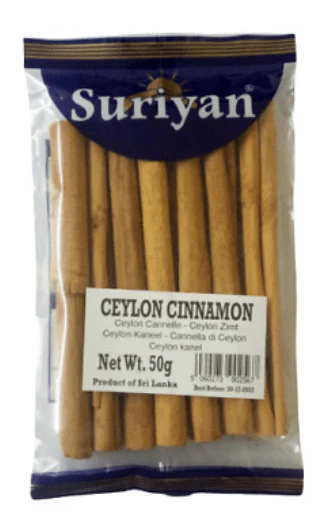 suriyan ceylon cinnamon quills 50g