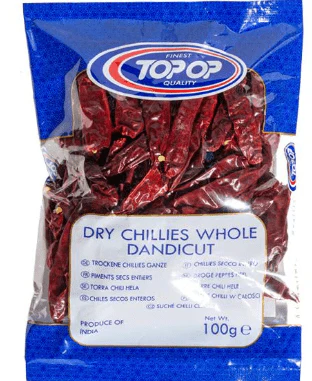 top op chillies whole dandicut 100g